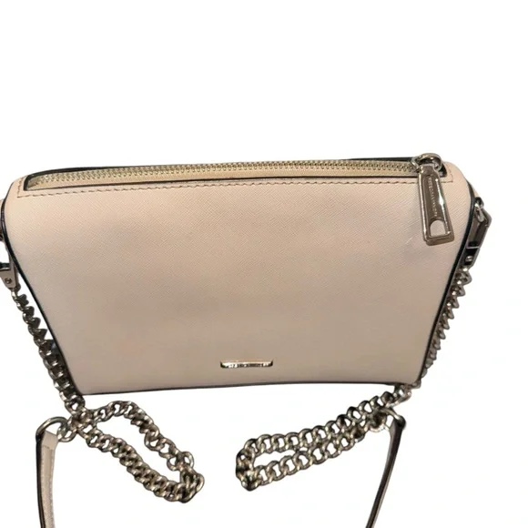 Rebecca Minkoff Genuine Leather Tan Chain Strap Crossbody Bag - Picture 4 of 14